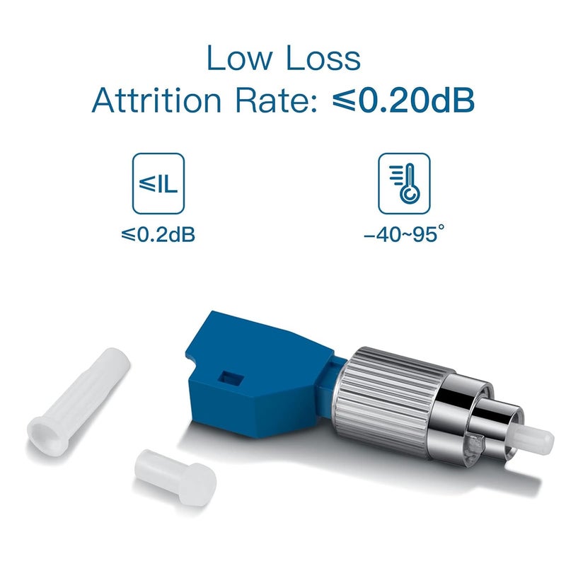 Moocci 6 Types of Fiber Optic Connector - Single Mode FC Male to LC Female VFL Fiber Optic Adapter, OTDR FC ST LC Adapter, SM SC/UPC Male to SCAPC Female Optical Fiber Connector - Image 4